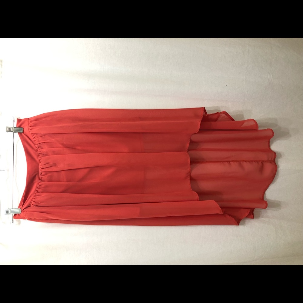 Coral high low skirt